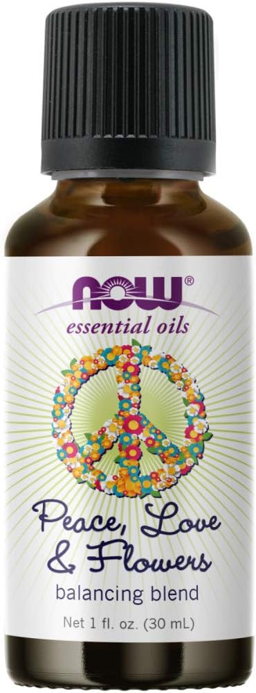 Now Foods Essential Oils, Peace, Love And Flowers, Sweet Floral Aromatherapy Scent, Blend Of Pure Essential Oils, Vegan, Child Resistant Cap, 1-Ounce