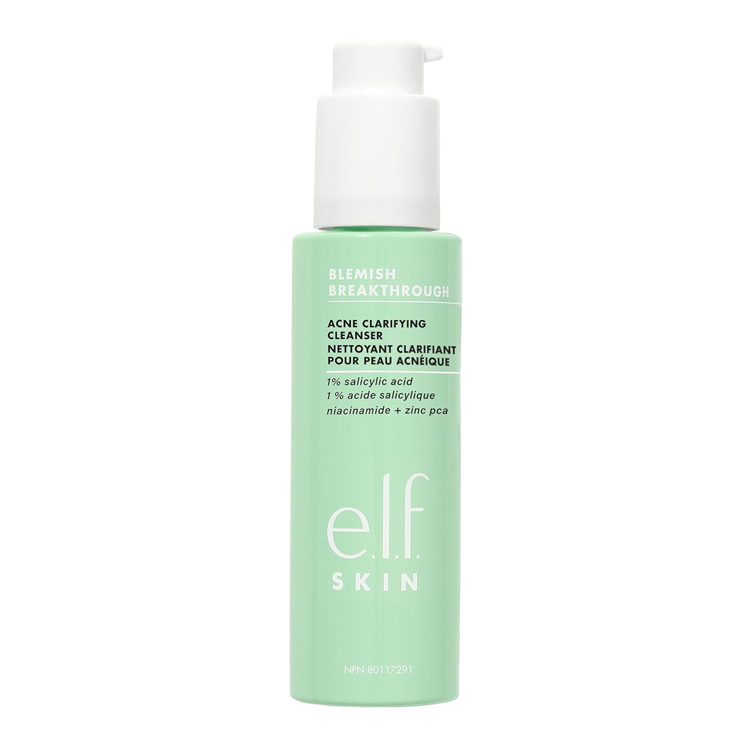 E.L.F. Skin Blemish Breakthrough Clarifying Cleanser, Gel Cleanser For Removing Makeup, Controlling Oil & Clarifying Pores, 1% Salicylic Acid