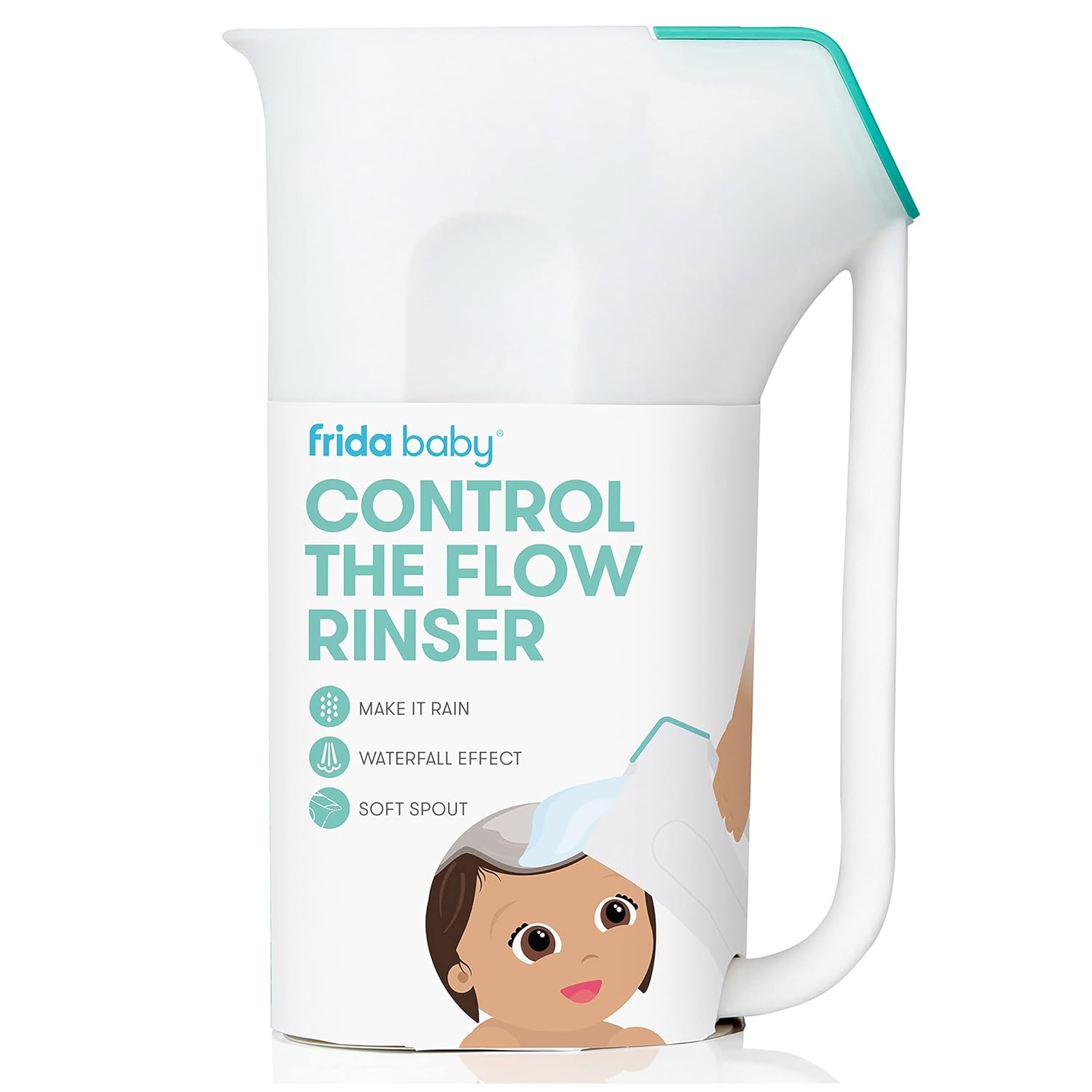 FridaBaby Control The Flow Rinser + DermaFrida The SkinSoother Silicone Brush | Bath Time Essentials : Baby