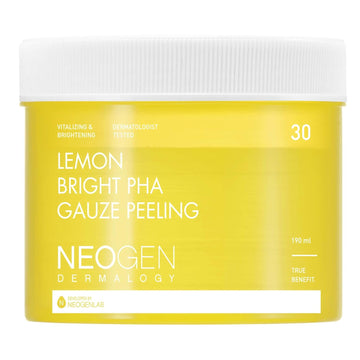 Neogen Lemon Pha Gauze Peeling Pads (30 Pads) - Exfoliating Peeling Pad With Aha, Bha, Pha, Lha & Lemon & Glutathione & Niacinamide - Korean Skin Care