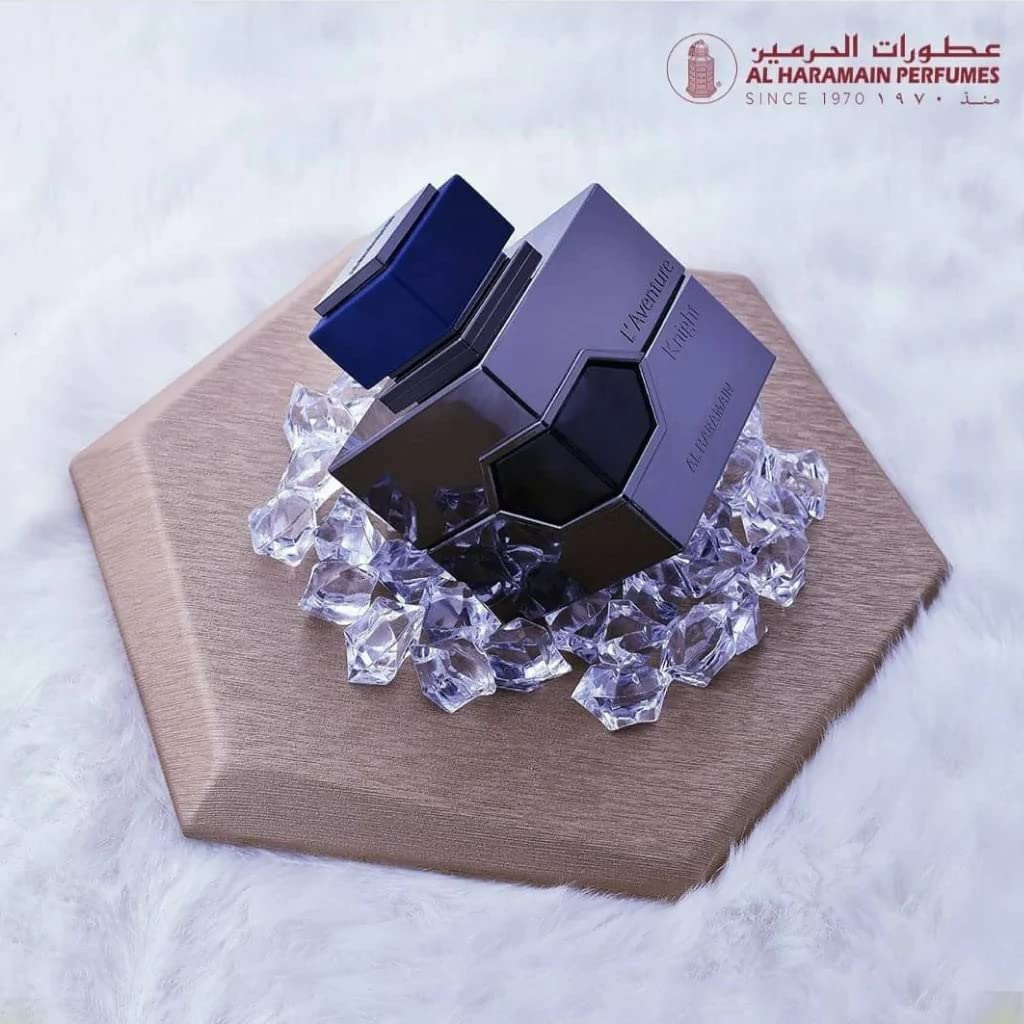 Al Haramain L'Aventure Knight Cologne For Men - Arabian Perfume - Long Lasting Fragrance With Notes Of Bergamot, Lemon, Violet Leaf, Musk, Sandalwood - Arabic Eau De Parfum - 3.4 Oz Edp Spray