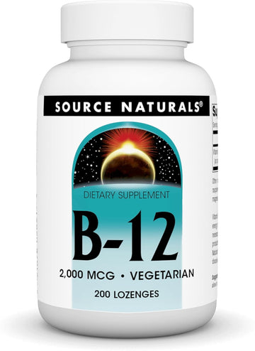 Source Naturals Vitamin B-12, Supports Energy Production, 2000 Mcg - 200 Vegetarian Lozenges