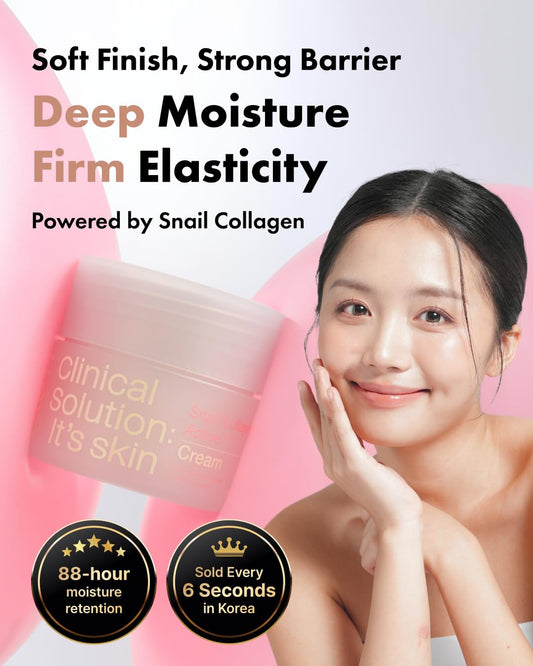It'S Skin Snail Collagen Active Cream 1.69 Fl Oz, Rich Hydrating & Firming Face Cream With Snail Mucin, Dual Collagen And Ceramide For Pore Care And Long-Lasting Moisture, Korean Skincare