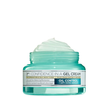 It Cosmetics Confidence In A Gel Cream Oil Control - Hydrating Oil-Free Face Moisturizer - Reduces Shine & Look Of Large Pores - With Niacinamide, Vitamin E & Peptides - Non-Comedogenic - 2.0 Oz