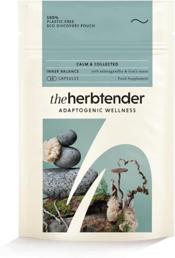 The Herbtender, Calm & Collected - Vegan Adaptogen Supplements With Ashwagandha & Lion'S Mane To Relax. (14 Capsule Refill Pouch)