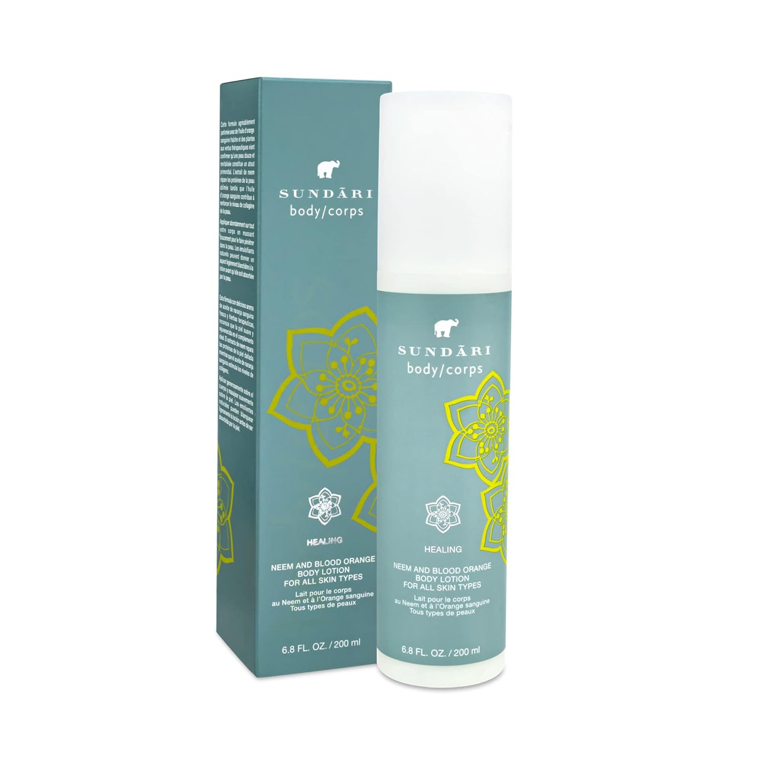 Sundari Neem And Blood Orange Body Lotion, 6.8 Fl Oz, Intensive All-Natural Hydration, Skin Repair, Refresh Skin, Energizing Lotion, Absorbs Quickly : Beauty & Personal Care