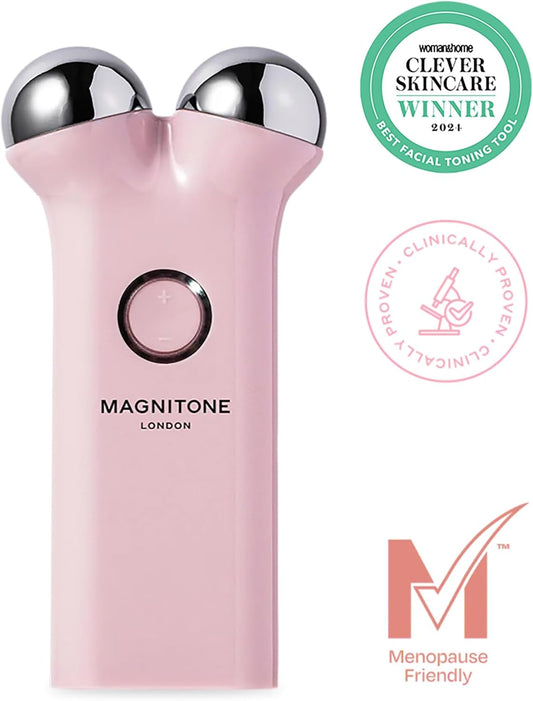 Magnitone Lift Off Microcurrent Facial Toning Device, Pink, Usb Rechargeable, With Prepare + Glide Superconductive Gel 60Ml At Home Face Lift (Pink)