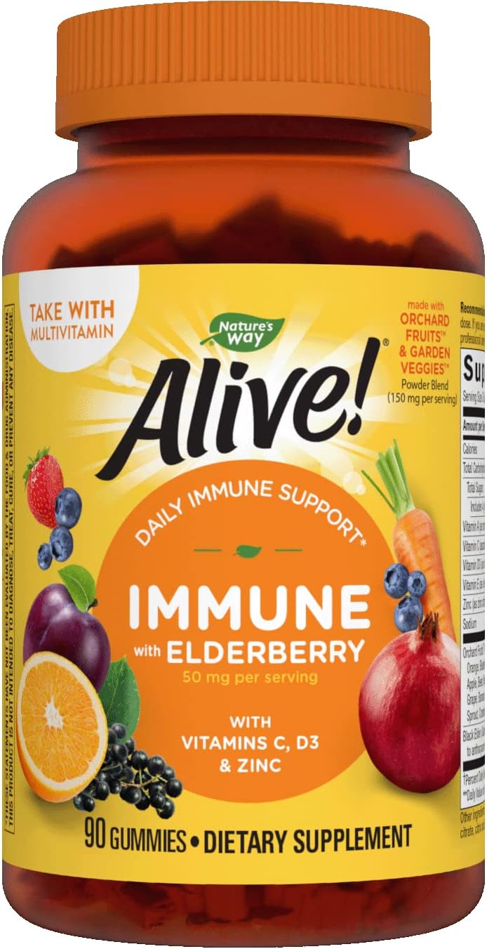 Nature'S Way Alive! Immune Gummies With Elderberry, Immune Support*, 90 Gummies