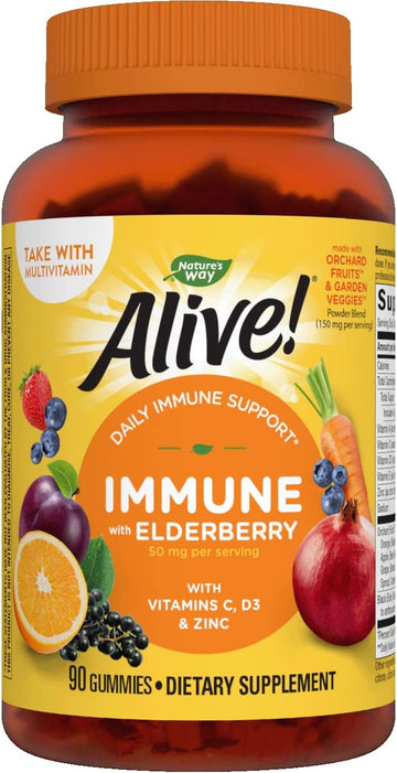 Nature'S Way Alive! Immune Gummies With Elderberry, Immune Support*, 90 Gummies