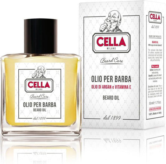 Cella, Luxury Beard Grooming Set, Includes Cella’S Beard Oil, Beard Brush And Beard Shampoo, Made In Italy