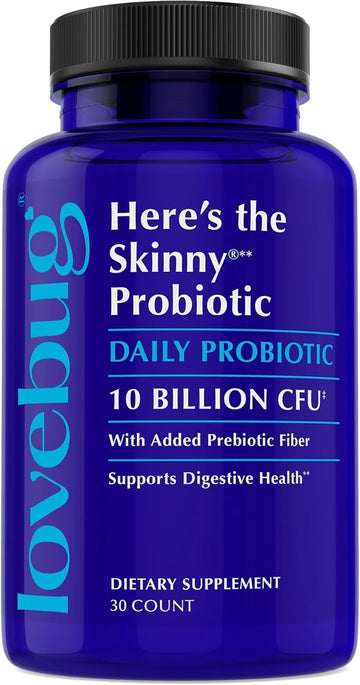 Lovebug Here'S The Skinny | Helps With Constipation, Gas & Digestive Upset | Multi-Strain 10 Billion Cfu
