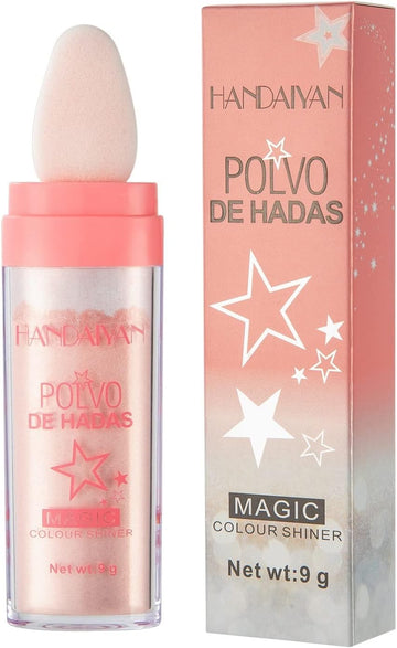 Highlight Patting Powder Facial High Light Blusher Sparkly Shimmer Natural High Gloss Powder For Face Body Hair Fairy High Light Patting Powder (Fairy Pink)