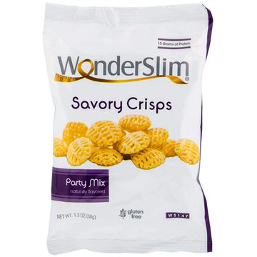 WonderSlim Protein Snack Crisps, Party Mix Value Pack, 10g Protein, Gluten Free (10ct)