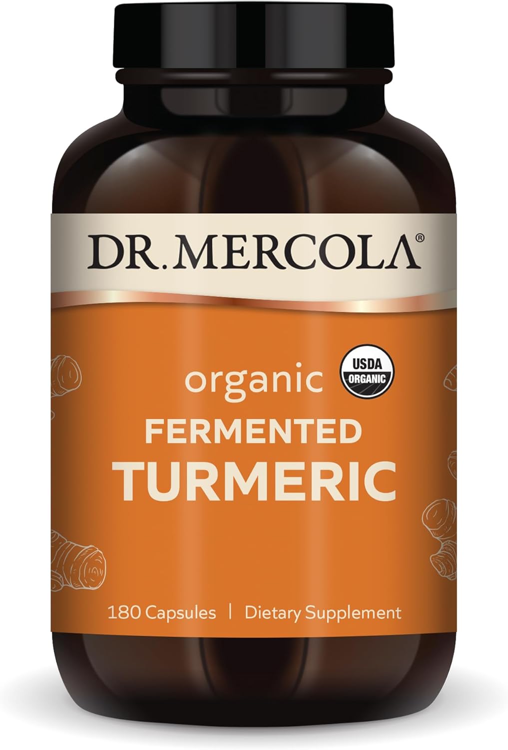 Dr. Mercola Organic Fermented Turmeric, 90 Servings (180 Capsules), Dietary Supplement, Supports A Healthy Inflammatory Response, Non-Gmo, Certified Usda Organic