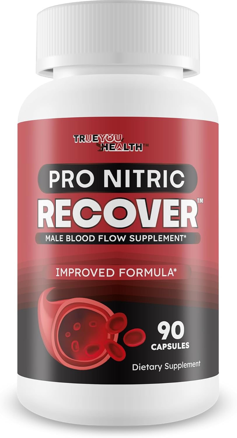 Pro Nitric Recover - Improved Formula - Our Best Blood Flow Supplement - Nitric Oxide Circulation And Vein Support - Healthy Blood Flow Circulation Supplements For Men Blood Vitamin Blood Flow Booster