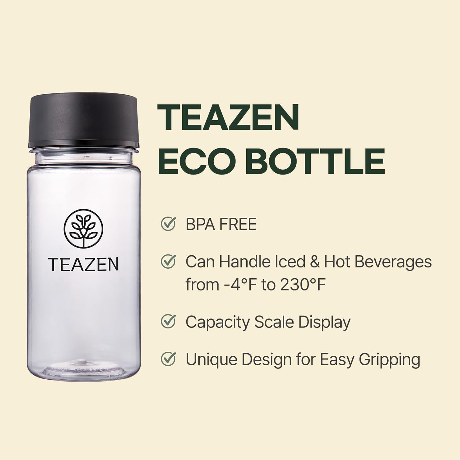 Teazen Kombucha Raspberry Flavor Variety Pack With Classic Eco Bottle (Kombucha Powder 40 Sticks, Eco Bottle 1Ea X 11.8Oz)