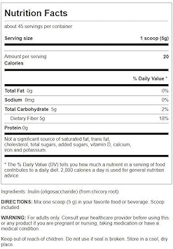 Swanson Inulin Powder 8 Ounce (227 G) Pwdr