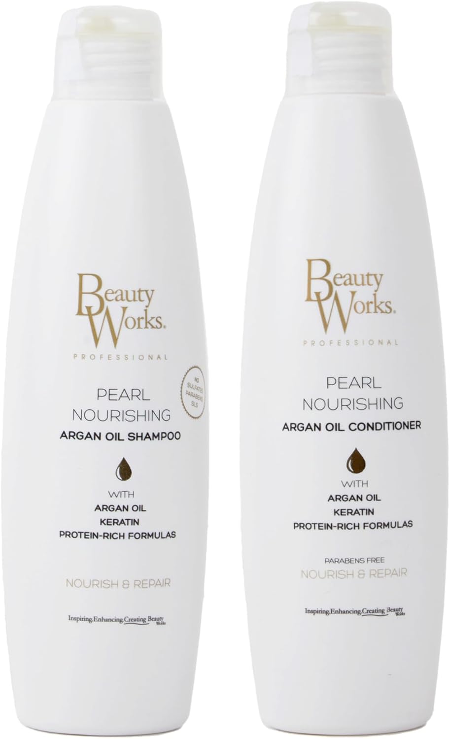 Beauty Works Pearl Nourishing Duo (Sulfate Free) - Shampoo & Conditioner Set 250Ml