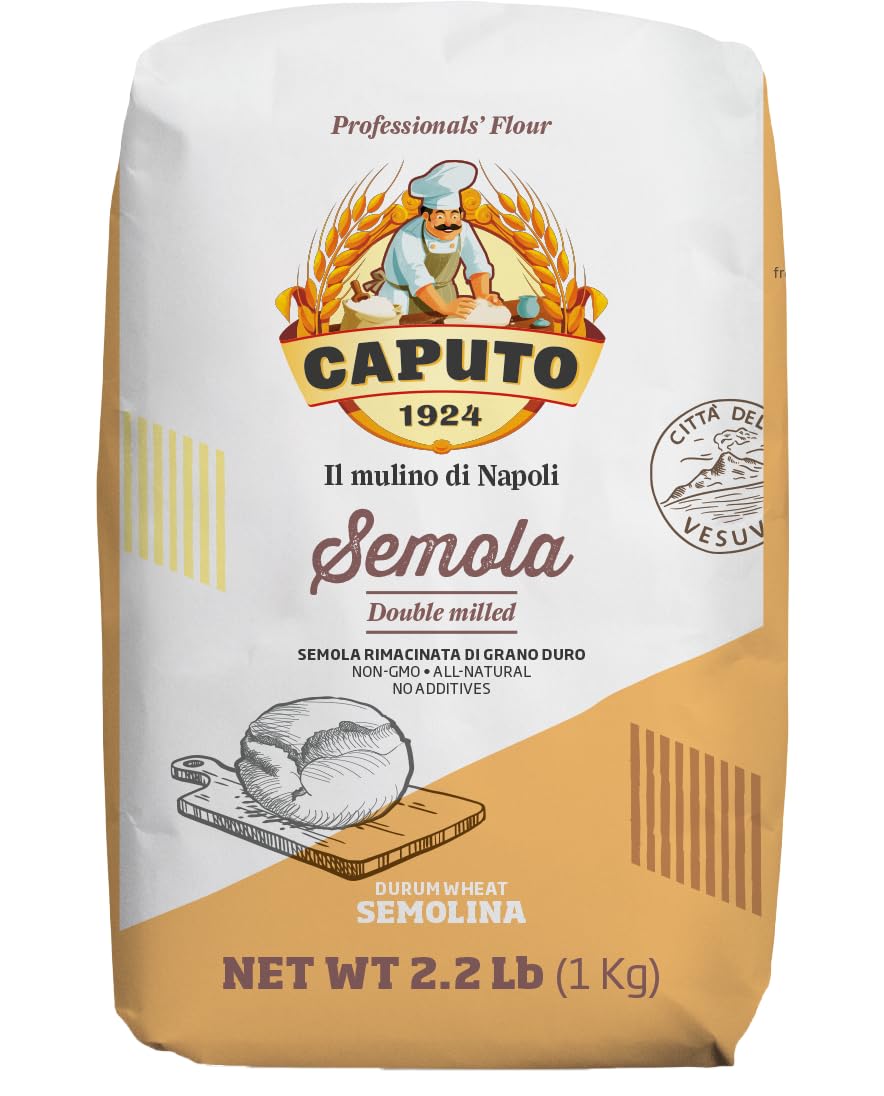 Caputo Antimo Di Grano Duro Rimacinata Semolina Flour - All Natural Dough For Fresh Pasta, 2.2 Lb
