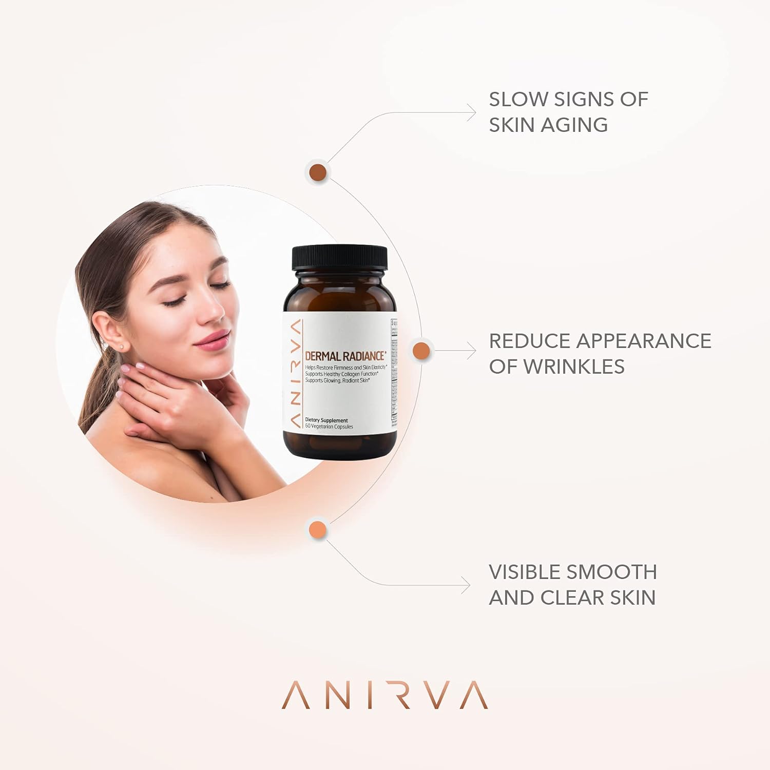 Anirva Skin Supplement With Antioxidants, Health And Beauty Supplements With Multivitamins For Glowing Skin, Anti Aging Vitamins Dermal Radiance : Health & Household