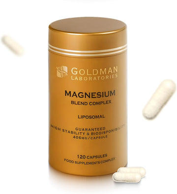 Liposomal Magnesium Blend Complex - Goldman Laboratories - Patented Complex- Maximum Bioavailability - Immunity, Fatigue, Bones, Teeth, Muscles – 120 Capsules – Slow Release…