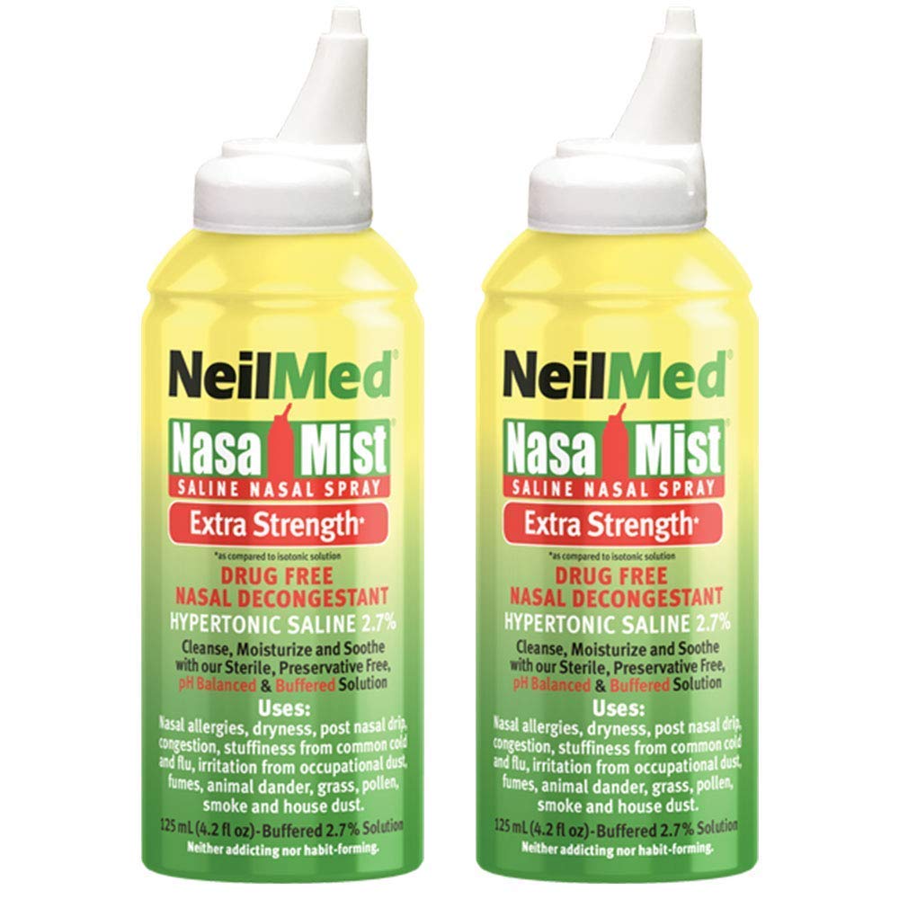 NeilMed Nasal Mist Extra Strength Nasal Saline Spray, 4.2 fl oz (Pack of 2) : Health & Household