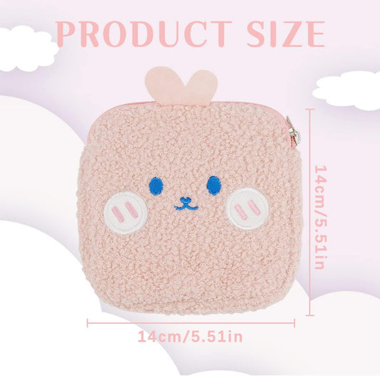 1Pcs Sanitary Napkin Storage Bag - Creative Period Bag Cute Sanitary Napkin Bag Portable Sanitary Napkin Pads Storage Bags with Zipper for Teen Girls Women Ladies