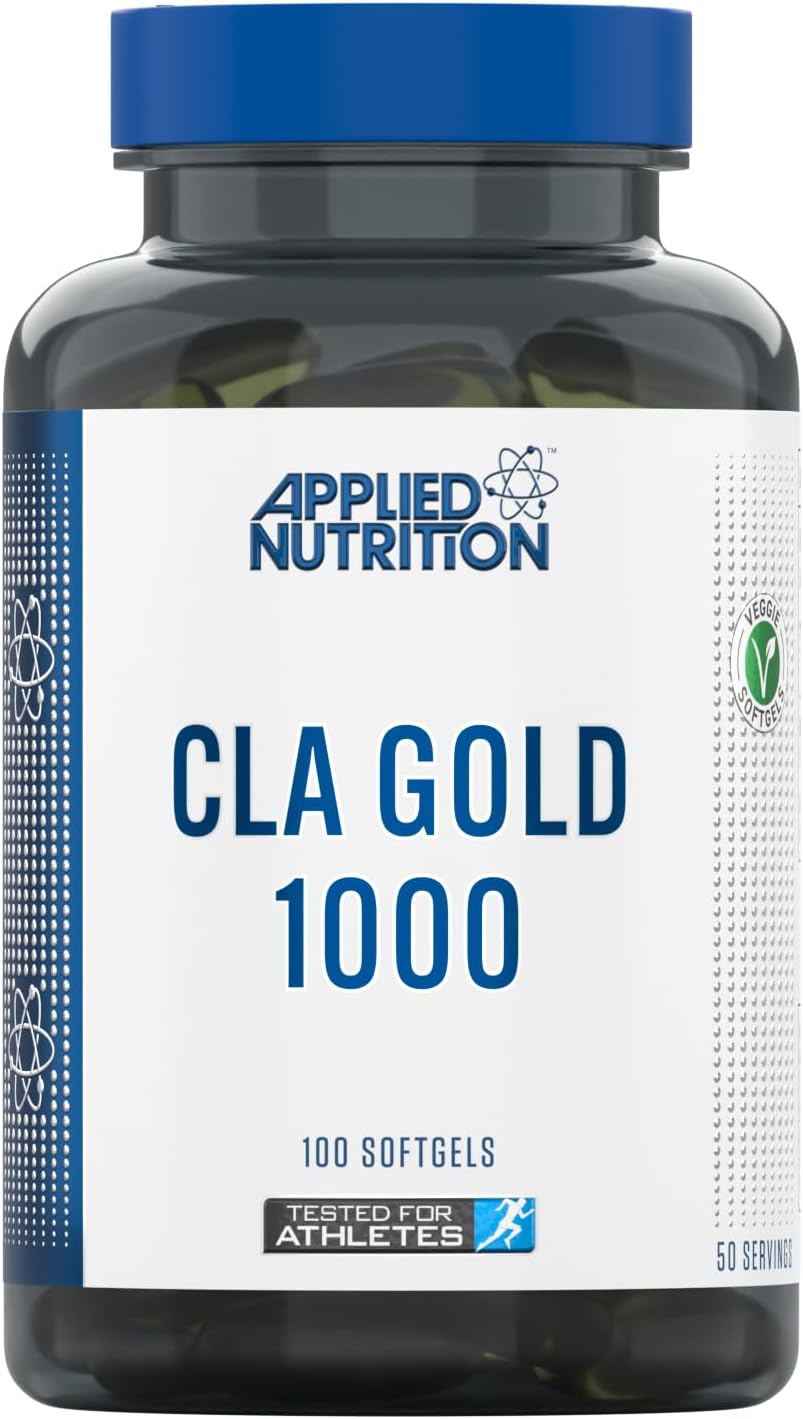 Applied Nutrition Cla Gold 1000, Conjugated Linoleic Acid, Derives From Safflower Oil, Aids Weight Management, Breaks Down Saturated Fat - Blue, 100 Count