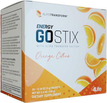 4Life Energy Go Stix, Healthy Energy Drink Mix, Caffeine From Guarana, Maca, Yerba Mate And Green Tea Leaf Extract, Orange Citrus Flavor - 30 Packets