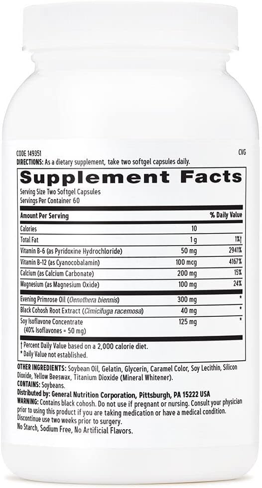 Gnc Women'S Phytoestrogen Formula | Supports Hormone And Mood Balance Plus Increased Energy | Targeted Relief For Menopause Symptoms | Daily Supplement | 120 Softgels