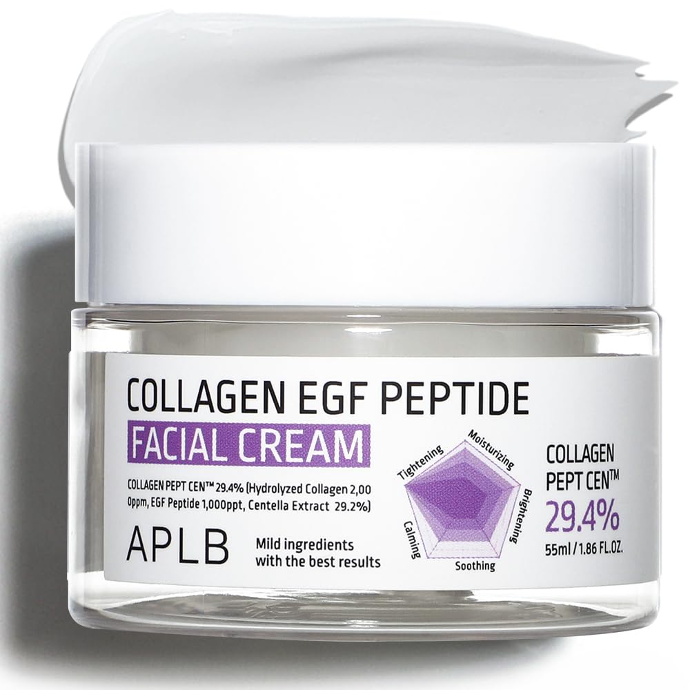 Aplb Collagen Egf Peptide Facial Cream | Collagen Pept Cen™ 29.4% 1.86 Fl.Oz/Korean Skincare, Elasticity Care, Deep Hydration, Revitalize For Gentle And Improve Skin Texture