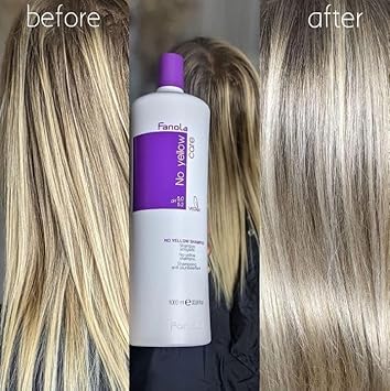 Fanola No Yellow Shampoo, Anti-Yellow Shampoo For Healthy And Vital Blonde Hair 1000 Ml Unscented , Pack Of 1