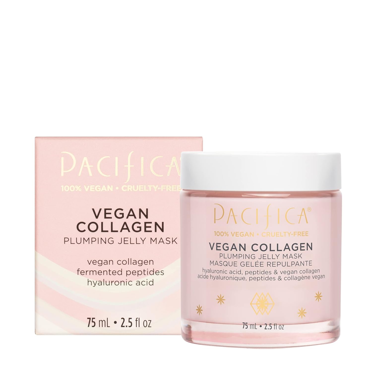 Pacifica Beauty Vegan Collagen Plumping Jelly Overnight Face Mask, Skincare, Peptide Moisturizer, Hyaluronic Acid, Squalane, Glass Skin, For All Skin Types, Vegan, 2.5 Fl Oz (1 Count)