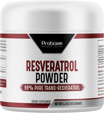 Trans Resveratrol Supplement, High Purity Resveratrol Powder For Age Support, 40-Day Supply, 40 Grams