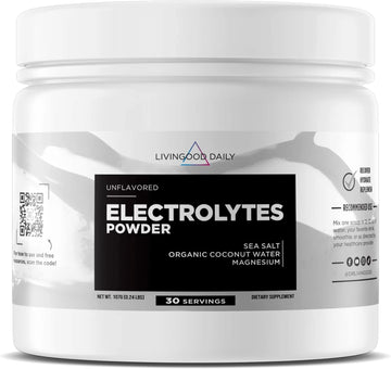 Livingood Daily Electrolyte Powder, Unflavored - Sugar-Free Electrolytes Powder - Hydration Drink Mix with Himalayan Pink Salt - Workout Recovery - Non-GMO, Vegan, Keto, Paleo - 30 Servings, 3.8oz
