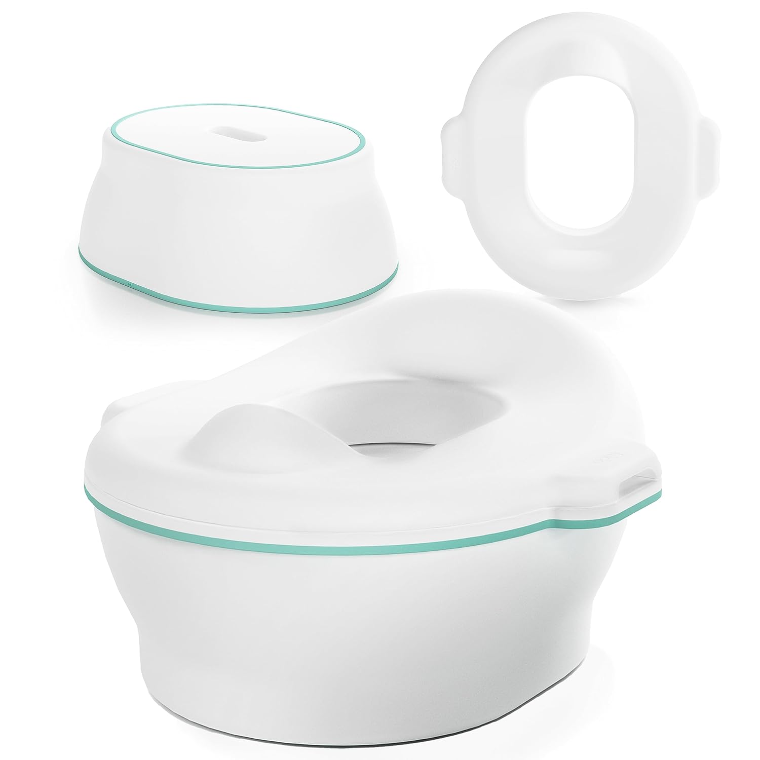 Frida Baby 3-In-1 Grow-With-Me Toddler Potty Training Toilet | Transforms From Potty To Toilet Topper Potty Training Seat And Step Stool | Easy-To-Clean Potty Training System