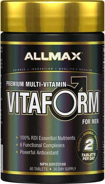 Allmax Vitaform - 60 Tablets - Premium Multivitamin For Men - Six Functional Complexes + Vitamin C, D3 & Zinc - 30 Servings