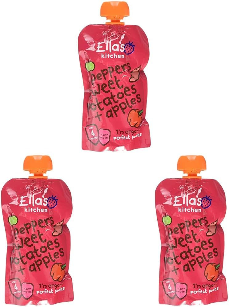 Ella'S Kitchen Apples Sweet Potatoes + Peppers, 120G (Pack Of 3)