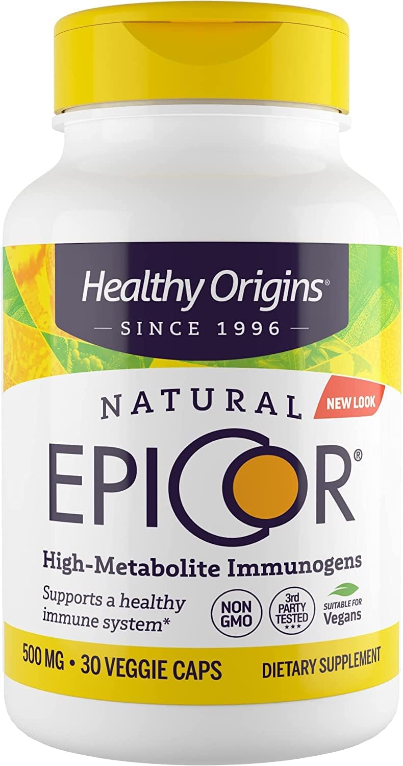 Healthy Origins EpiCor (Immune Protection), 500 mg - Plant-Based Immune Support Capsules - Gluten-Free & Non-GMO Supplement - 30 Veggie Caps