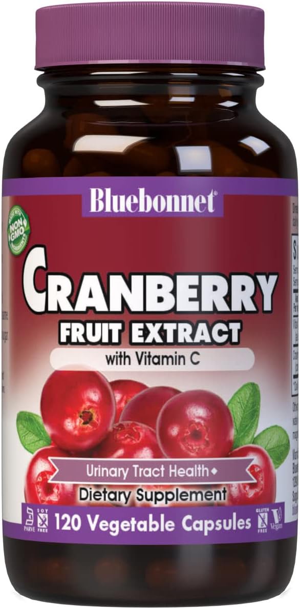 Bluebonnet Nutrition Cranberry Fruit Extract, Urinary Tract Support*, Non-Gmo, Kosher-Certified, Vegan, Gluten-Free, Soy-Free, Dairy-Free, 60 Vegetable Capsules, 60 Servings