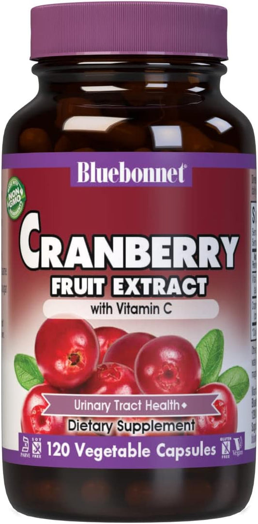 Bluebonnet Nutrition Cranberry Fruit Extract, Urinary Tract Support*, Non-Gmo, Kosher-Certified, Vegan, Gluten-Free, Soy-Free, Dairy-Free, 60 Vegetable Capsules, 60 Servings