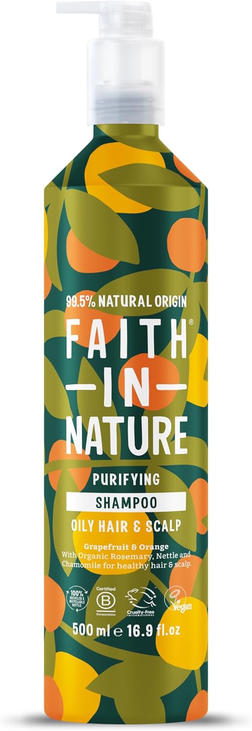 Faith In Nature - Natural Shampoo Aluminium Bottle - Vegan & Cruelty Free, No Sls Or Parabens - 500Ml, Lavender & Geranium