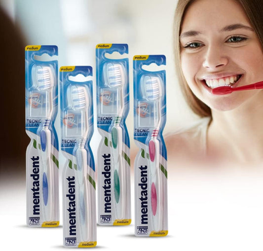 12 x Mentadent Teeth Tecnic Clean Toothbrush Medium