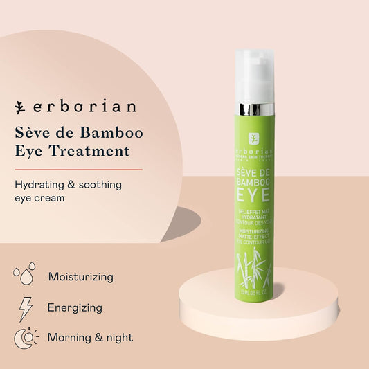 Erborian-Sève De Bamboo Eye- Hydrating & Moisturizing Eye Cream,Anti-Aging Eye Contour Gel Treatment- Soothing & Visibly Reduces Signs Of Fatigue,Fine Lines & Dark Circles- Korean Skincare- 0.5Oz