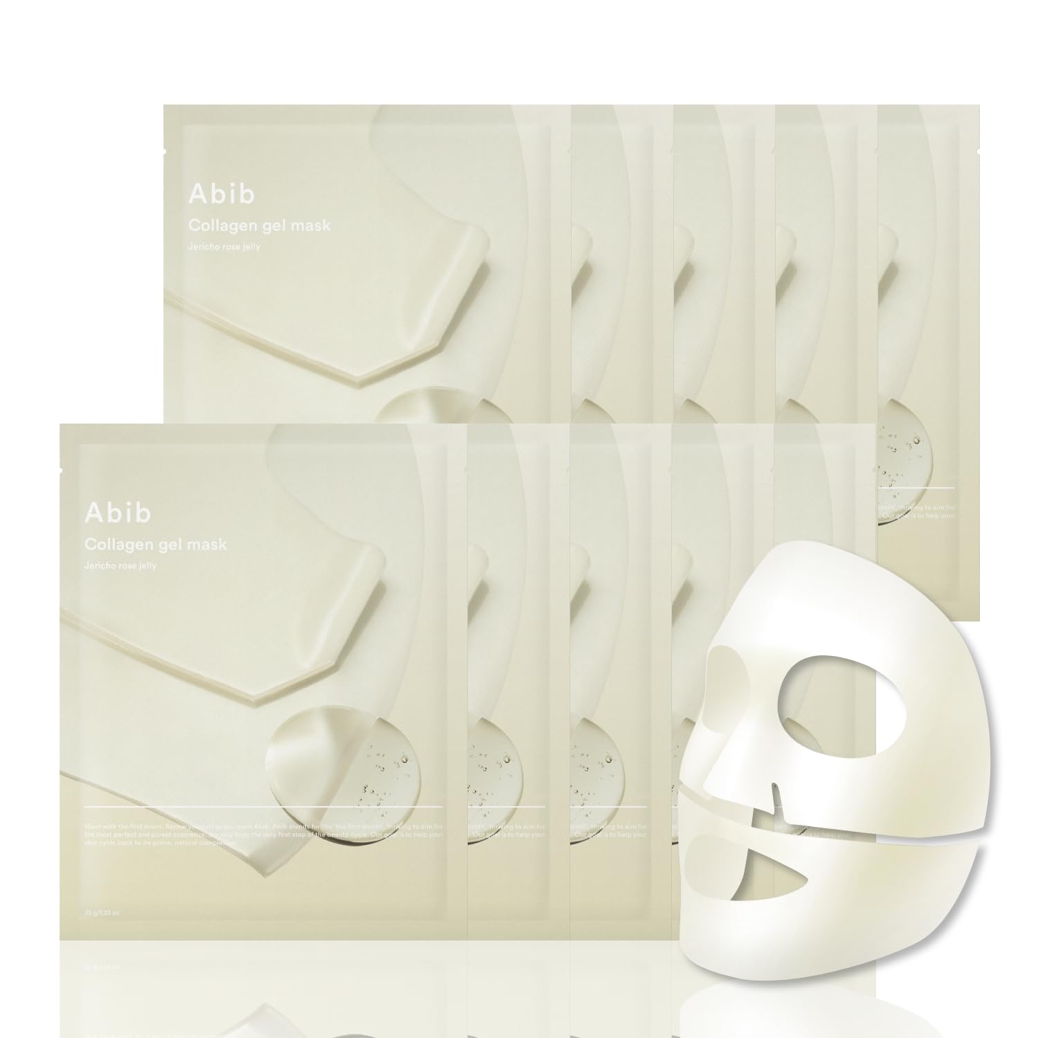 Abib Collagen Gel Mask Jericho Rose Jelly 10 Sheets I Vegan Collagen, Cooling Nourishing Hyaluronic Acid Hydrogel Facial Mask