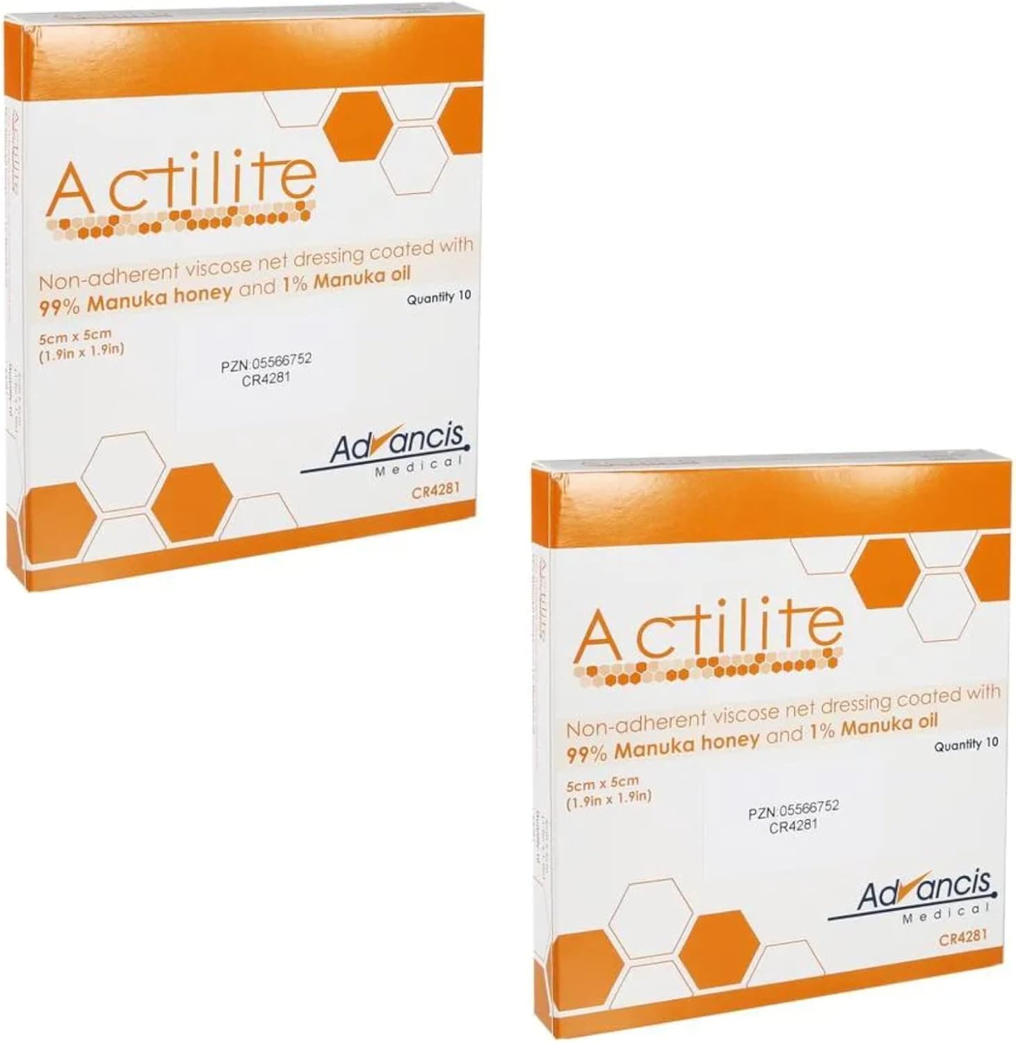 Actilite Animal Dressing 5 X 5 Cm Double Pack 2 X 10 Items