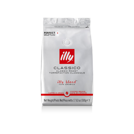 Illy Whole Bean Coffee - Perfectly Roasted Whole Coffee Beans – Classico Medium Roast - With Notes Of Caramel, Orange Blossom & Jasmine - 100% Arabica Coffee - No Preservatives – 17.6 Ounce
