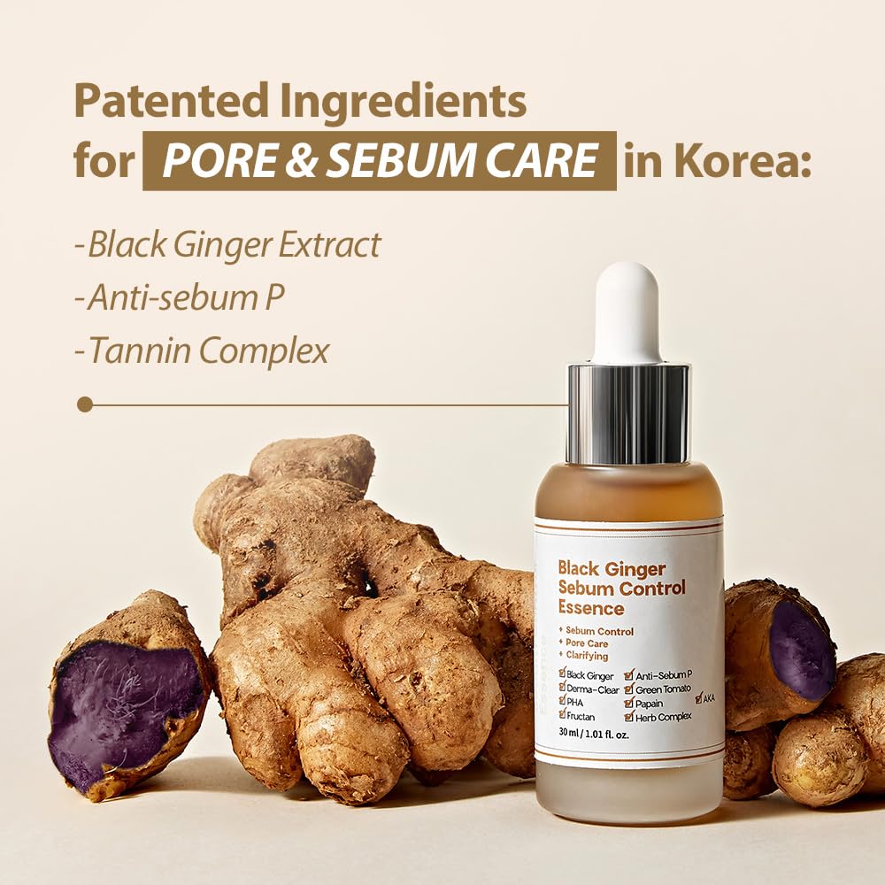 Sungboon Editor Black Ginger Sebum Control Essence | Reduce Sebum, Acne-Prone Care, Minimize Pore, Clear Acne Blemishes, Skin Hydration | Korean Skincare