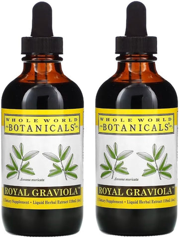 Whole World Botanicals Royal Graviola Liquid Extract (Wildcrafted) 4 oz - TwinPak