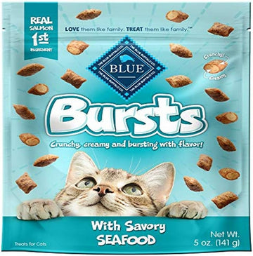 Blue Buffalo Bursts Crunchy Cat Treats, Seafood 5-oz Bag